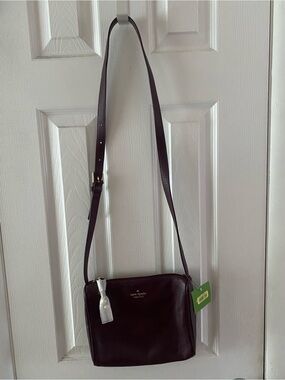 Kate Spade  Pebbled Leather Crossbody Bag in Deep Plum